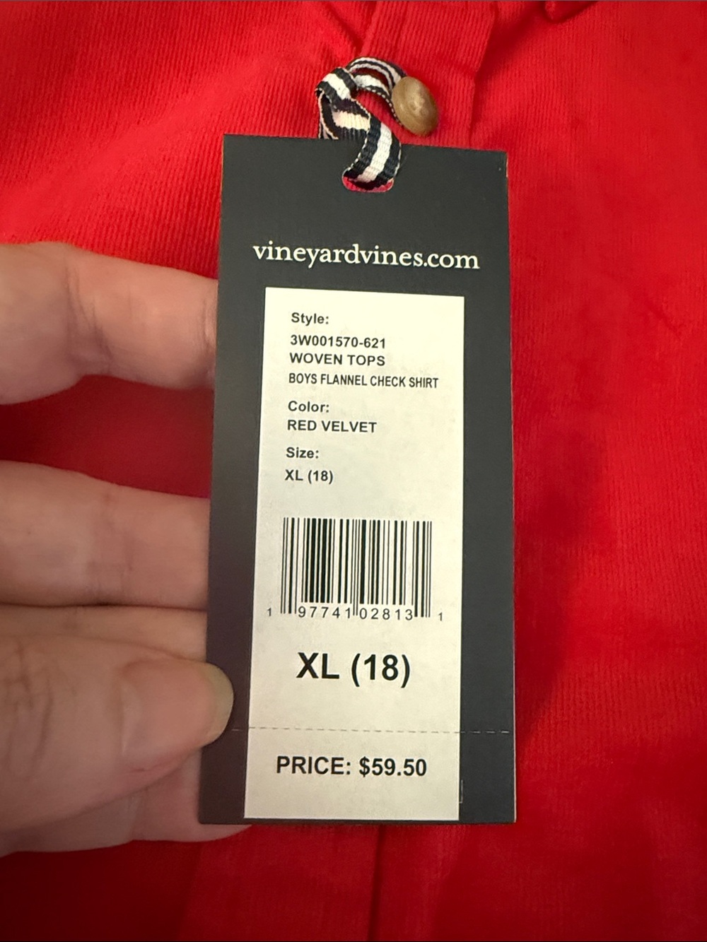 Vineyard Vines Boys Red Button-Down Shirt - Picture 3 of 4
